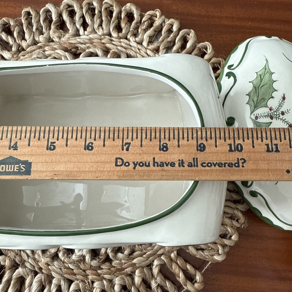 RCCL Tureen Handpainted Christmas Holly Berry Signed JS #222 Portugal Ceramic‎ - Picture 9 of 11